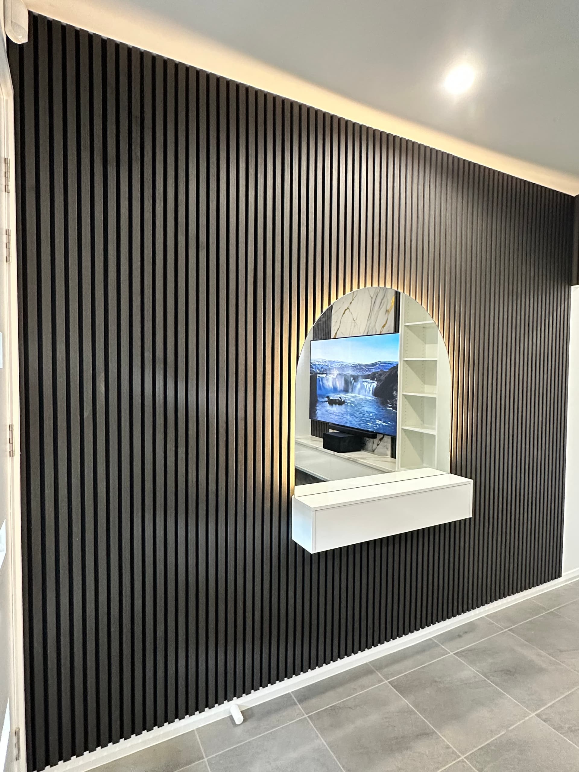 Feature Wall & Floating Cabinets
