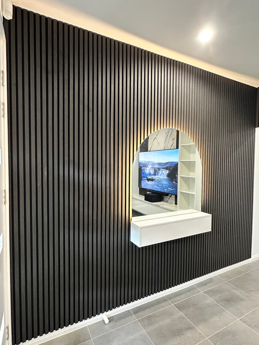 Feature Wall & Floating Cabinets